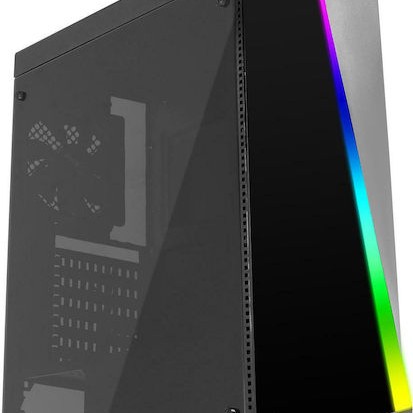 Aerocool Shard Gaming Midi Tower Κουτί Υπολογιστή με Πλαϊνό Παράθυρο Μαύρο