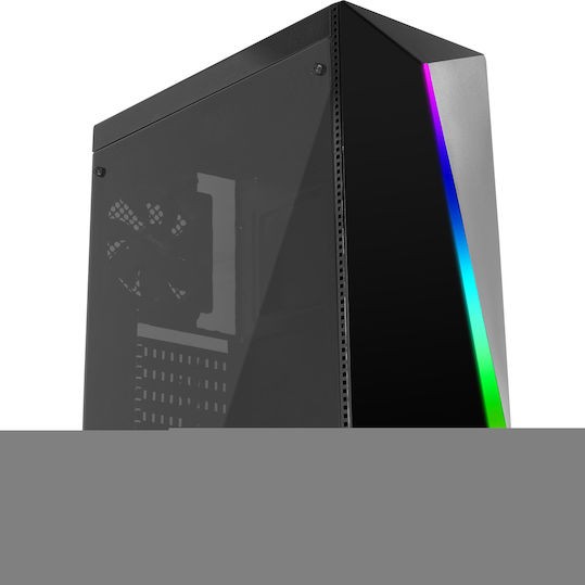 Aerocool Shard Gaming Midi Tower Κουτί Υπολογιστή με Πλαϊνό Παράθυρο Μαύρο