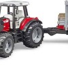 Bruder Massey Ferguson & Frontloader and Timber Trailer Τρακτέρ