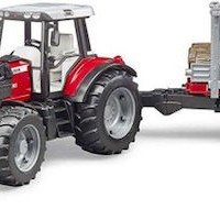 Bruder Massey Ferguson & Frontloader and Timber Trailer Τρακτέρ
