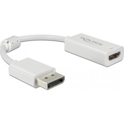 DeLock Μετατροπέας DisplayPort male σε HDMI female Λευκό 1τμχ 63936