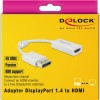 DeLock Μετατροπέας DisplayPort male σε HDMI female Λευκό 1τμχ 63936