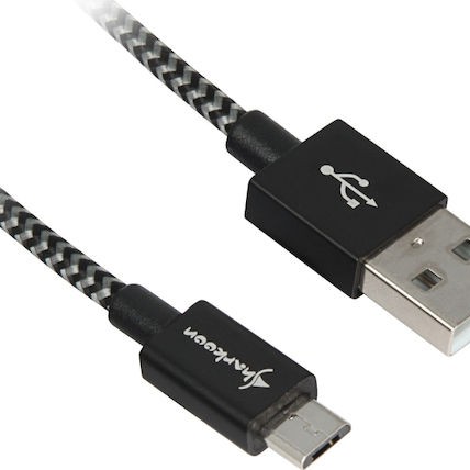 Sharkoon Braided USB 2.0 to micro USB Cable Γκρι 2m 1τμχ
