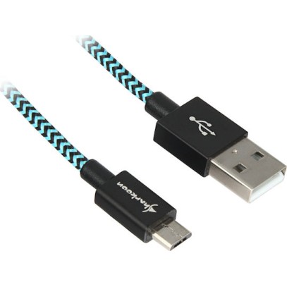 Sharkoon Braided USB 2.0 to micro USB Cable Μπλε 3m