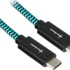 Sharkoon Braided USB 3.1 Cable USB-C male - USB-C Τιρκουάζ 0.5m