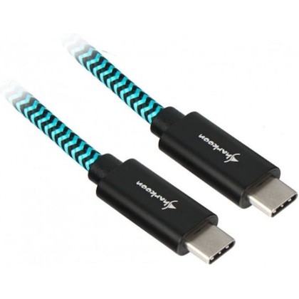 Sharkoon Braided USB 3.1 Cable USB-C male - USB-C Τιρκουάζ 0.5m