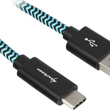 Sharkoon Braided USB 3.1 Cable USB-C male - USB-A Μπλε 0.5m