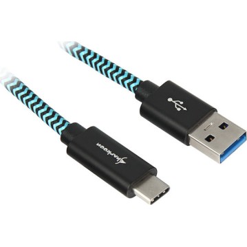 Sharkoon Braided USB 3.1 Cable USB-C male - USB-A Μπλε 0.5m