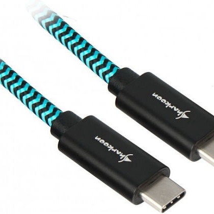 Sharkoon Braided USB 3.1 Cable USB-C male - USB-C Μπλε 1m