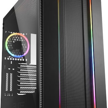Sharkoon Elite Shark CA200M Gaming Midi Tower Κουτί Υπολογιστή με Πλαϊνό Παράθυρο και RGB Φωτισμό Μαύρο