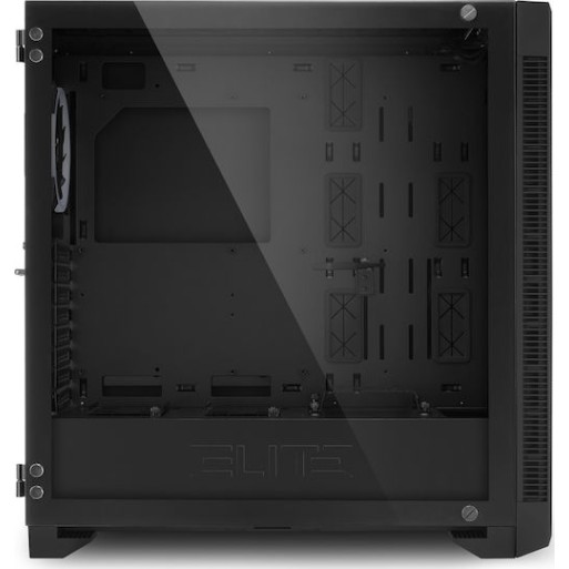 Sharkoon Elite Shark CA200M Gaming Midi Tower Κουτί Υπολογιστή με Πλαϊνό Παράθυρο και RGB Φωτισμό Μαύρο