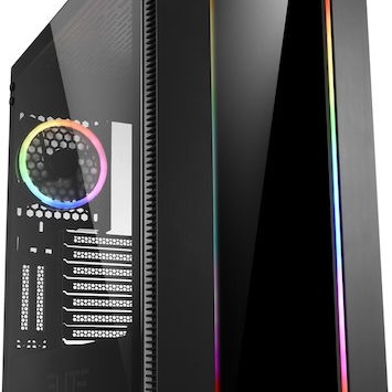 Sharkoon Elite Shark CA200G Gaming Midi Tower Κουτί Υπολογιστή με Πλαϊνό Παράθυρο και RGB Φωτισμό Μαύρο