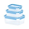 Emsa Clip & Close Σετ Δοχεία Φαγητού Πλαστικά Διάφανα 3τμχ