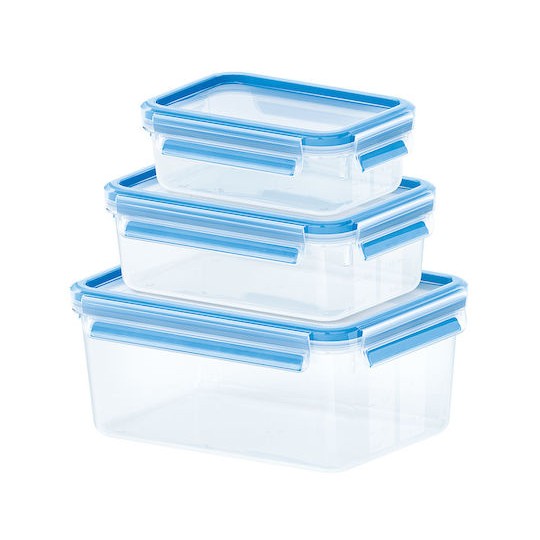 Emsa Clip & Close Σετ Δοχεία Φαγητού Πλαστικά Διάφανα 3τμχ