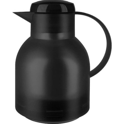 Emsa Samba Vacuum Jug Quick Press Κανάτα Θερμός Πλαστικό 1lt Μαύρο με Λαβή