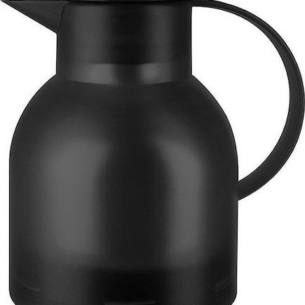 Emsa Samba Vacuum Jug Quick Press Κανάτα Θερμός Πλαστικό 1lt Μαύρο με Λαβή