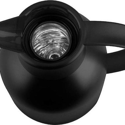 Emsa Samba Vacuum Jug Quick Press Κανάτα Θερμός Πλαστικό 1lt Μαύρο με Λαβή