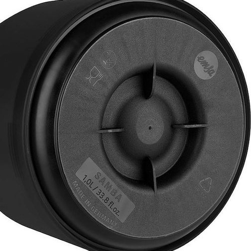 Emsa Samba Vacuum Jug Quick Press Κανάτα Θερμός Πλαστικό 1lt Μαύρο με Λαβή