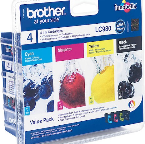 Brother LC980 Multipack Γνήσιο Πακέτο Μελανιών Εκτυπωτή InkJet Πολλαπλό (Color) (LC-980VALBPDR)