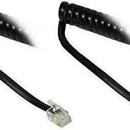 Goobay Σπιράλ Τηλεφωνικό Καλώδιο RJ10 4P4C 4m Μαύρο (68002)