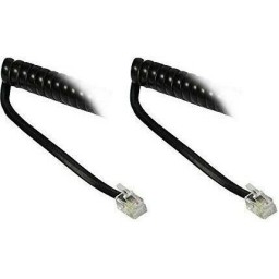 Goobay Σπιράλ Τηλεφωνικό Καλώδιο RJ10 4P4C 4m Μαύρο (68002)