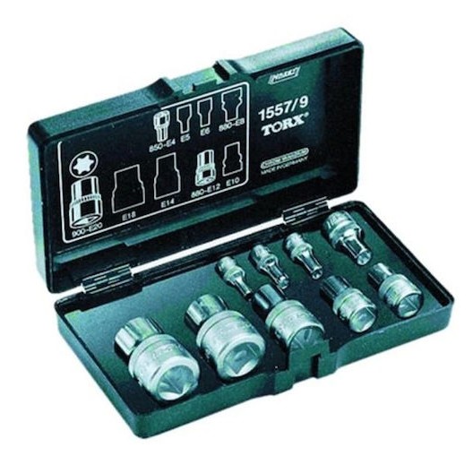 Hazet Καρυδάκια με Μύτες Torx και Καρέ Υποδοχής 3/8'', 1/2'' Σετ 9τμχ