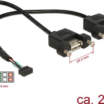 DeLock USB 2.0 female - 2x USB 2.0 female