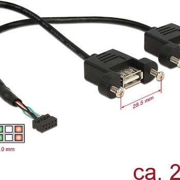 DeLock USB 2.0 female - 2x USB 2.0 female