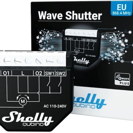 Shelly Qubino Wave Shutter Smart Ενδιάμεσος Διακόπτης με Σύνδεση Z-Wave