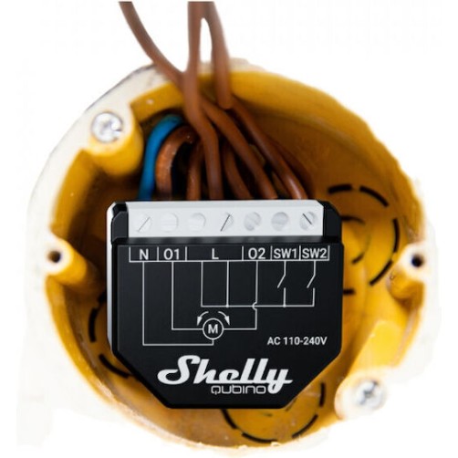 Shelly Qubino Wave Shutter Smart Ενδιάμεσος Διακόπτης με Σύνδεση Z-Wave