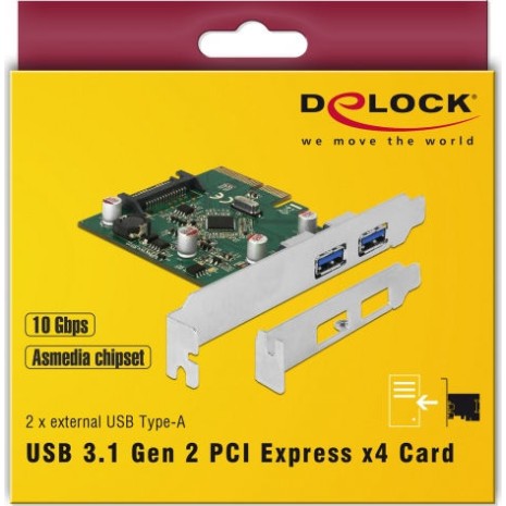 DeLock Κάρτα PCIe σε 2 θύρες USB 3.1