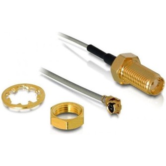 DeLock Καλώδιο Ομοαξονικό RP-SMA Male - MHF 0,2m Γκρι (88419)