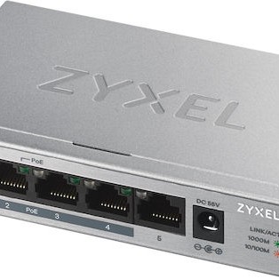 Zyxel GS1005HP Unmanaged L2 PoE+ Switch με 5 Θύρες Gigabit (1Gbps) Ethernet