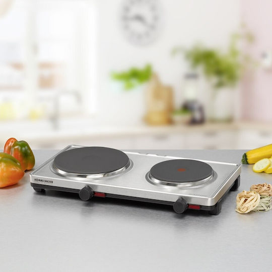 Rommelsbacher AK 3099/E Επιτραπέζια Εστία Εμαγιέ Διπλή Inox