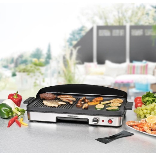 Rommelsbacher Επιτραπέζια Ηλεκτρική Ψησταριά Λείας και Αυλακωτής Πλάκας 1900W με Ρυθμιζόμενο Θερμοστάτη 50x25εκ.