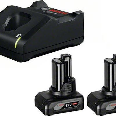 Bosch Σετ 2 Μπαταριών Εργαλείου Λιθίου 12V Χωρητικότητας 6Ah με Φορτιστή GAL 12V-40