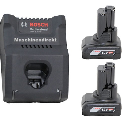 Bosch Σετ 2 Μπαταριών Εργαλείου Λιθίου 12V Χωρητικότητας 6Ah με Φορτιστή GAL 12V-40