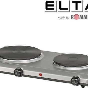 Eltac Επιτραπέζια Εστία Εμαγιέ Διπλή Inox