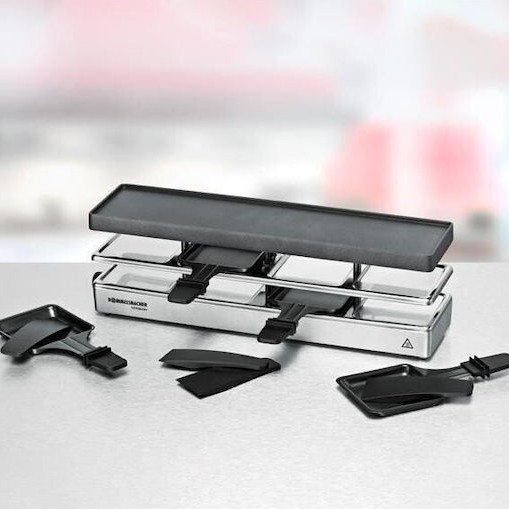 Rommelsbacher Fun For Four RC 800 Επιτραπέζια Ηλεκτρική Ψησταριά Raclette Αλουμινίου Λείας Πλάκας 795W