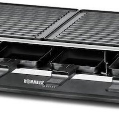 Rommelsbacher RCS 1350 Επιτραπέζια Ηλεκτρική Ψησταριά Raclette Λείας και Αυλακωτής Πλάκας 1350W με Ρυθμιζόμενο Θερμοστάτη 48.5x23.3εκ.