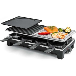Rommelsbacher RCS 1350 Επιτραπέζια Ηλεκτρική Ψησταριά Raclette Λείας και Αυλακωτής Πλάκας 1350W με Ρυθμιζόμενο Θερμοστάτη 48.5x23.3εκ.