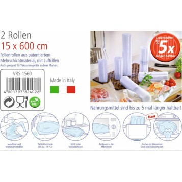 Rommelsbacher VRS 1560 Σαγρέ Σακούλες για Συσκευές Vacuum 150mm x 6m 2 Ρολά