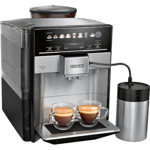 Siemens Eq.6 Αυτόματη Μηχανή Espresso 1500W Πίεσης 19bar για Cappuccino με Μύλο Άλεσης Μαύρη