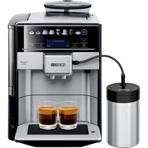 Siemens Eq.6 Αυτόματη Μηχανή Espresso 1500W Πίεσης 19bar για Cappuccino με Μύλο Άλεσης Μαύρη