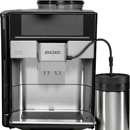 Siemens Eq.6 Αυτόματη Μηχανή Espresso 1500W Πίεσης 19bar για Cappuccino με Μύλο Άλεσης Μαύρη