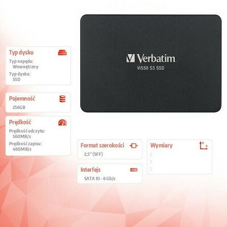 Verbatim Vi550 S3 SSD 256GB 2.5'' SATA III