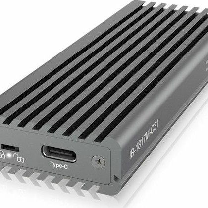 Icy Box Θήκη για Σκληρό Δίσκο M.2 PCI Express NVME με σύνδεση USB 3.1 Type-C σε Γκρι χρώμα