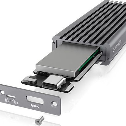 Icy Box Θήκη για Σκληρό Δίσκο M.2 PCI Express NVME με σύνδεση USB 3.1 Type-C σε Γκρι χρώμα