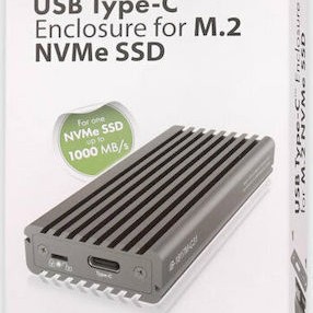 Icy Box Θήκη για Σκληρό Δίσκο M.2 PCI Express NVME με σύνδεση USB 3.1 Type-C σε Γκρι χρώμα