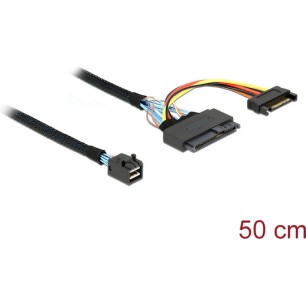 DeLock Mini SAS - 22-Pin SATA III Cable 50cm Μαύρο (84819)